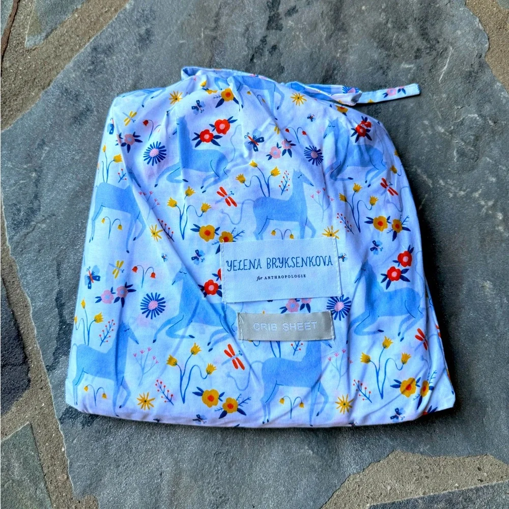 Yelena Bryksenkova Unicorn Meadow Crib Sheet